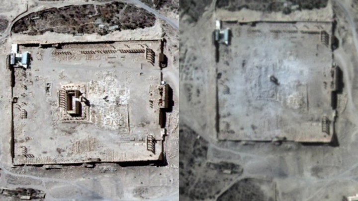 Palmyre patrimoine en péril, photo avant après des destructions causées par l'Etat islamique