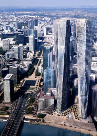 Les tours Hermitage, la Seine au pied